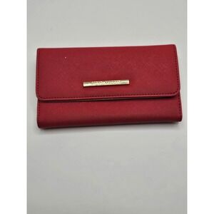 Red and gold steve madden snap wallet